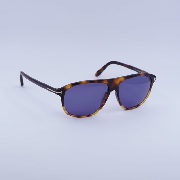 🕶️ New Tom Ford Prescott FT1027 56V Sunglasses - Havana Frame, Blue Lenses - Picture 4 of 8